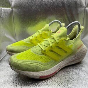 Size 6.5 Adidas Ultraboost 21 Vibrant White Yellow Womens Comfort Running Shoes